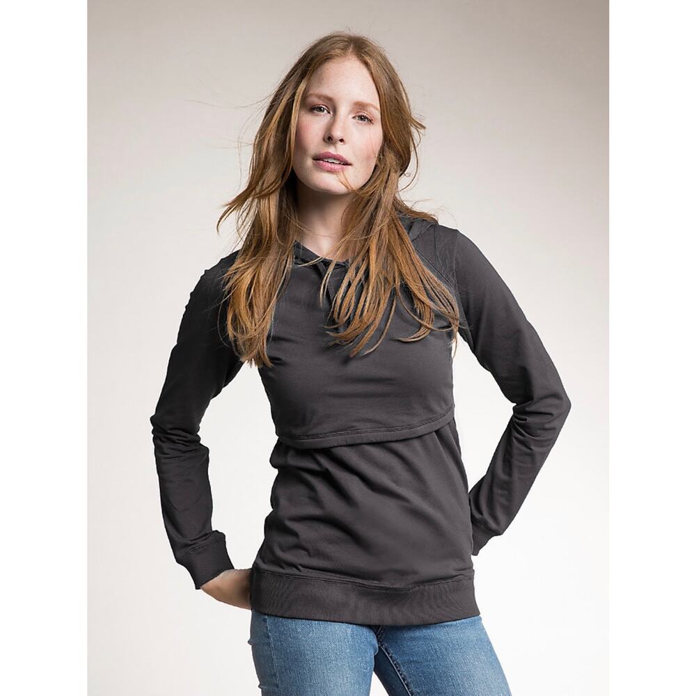 BOOB Nursing‎ B Warmer Hooded Sweatshirt Women's L Maternity Breastfeeding Black